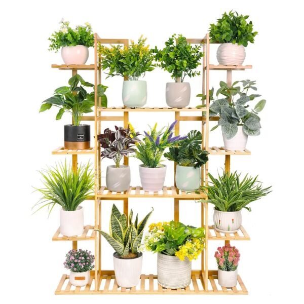 9 Tier Bamboo Flower Pot Display Rack and Plant Stand - Image 5