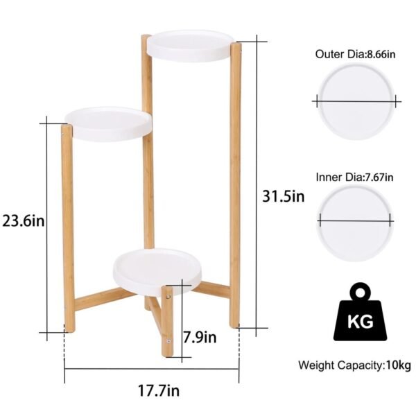 Bamboo 3 Tier Plant Display Stand and Flower Pot Rack - Image 4