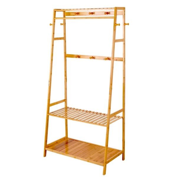 Heavy Duty Bamboo Clothing Rack and Garment Storage Organizer - Image 6