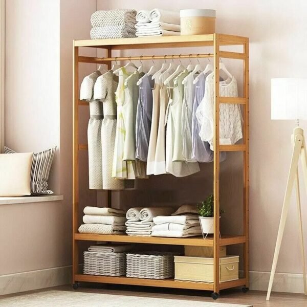 Mobile Heavy Duty Clothing Rack and Shoe Organizer - Image 4