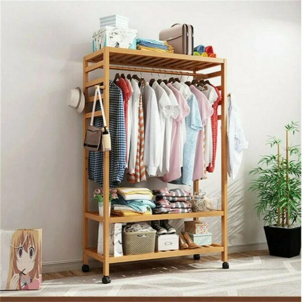 Mobile Heavy Duty Clothing Rack and Shoe Organizer - Image 2