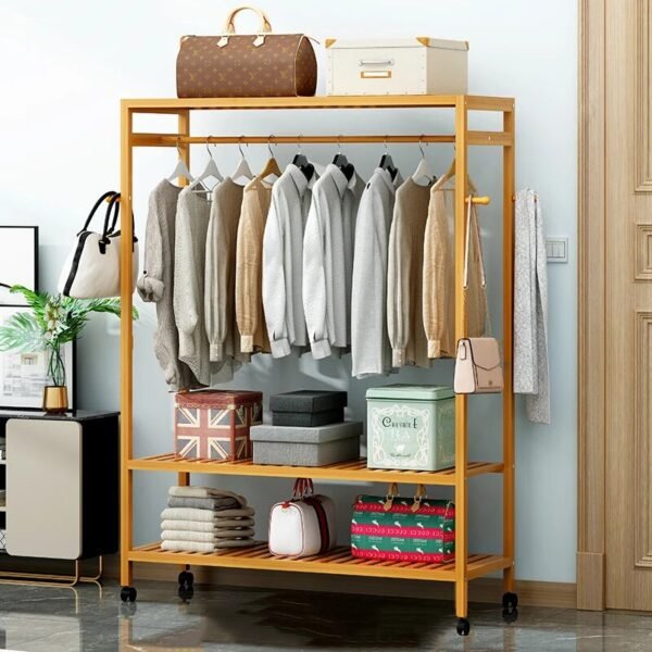 Mobile Heavy Duty Clothing Rack and Shoe Organizer - Image 3