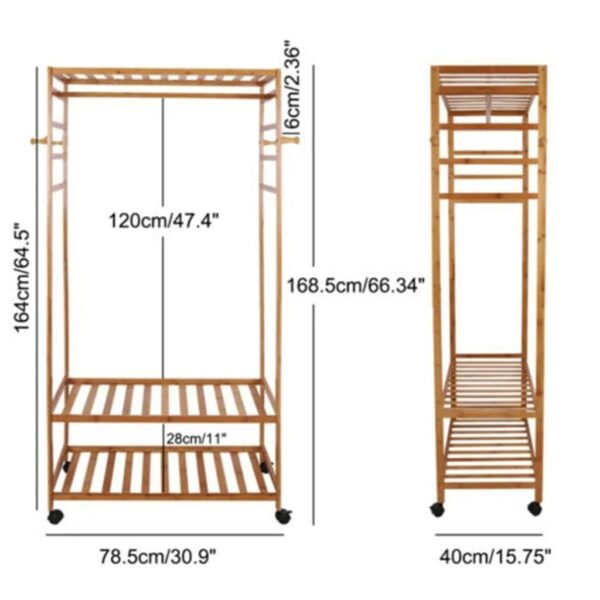 Mobile Heavy Duty Clothing Rack and Shoe Organizer - Image 6