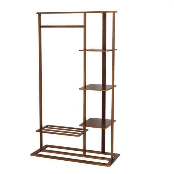 Stylish 3 in 1 Bamboo Clothing Rack and Storage Organizer - Image 3