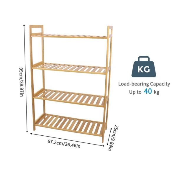 4 Tier Bamboo Flower Pots and Plants Display Rack - Image 4