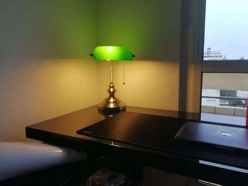 Retro industrial Classical E27 banker table lamp Green glass lampshade cover with switch desk lights for bedroom study reading