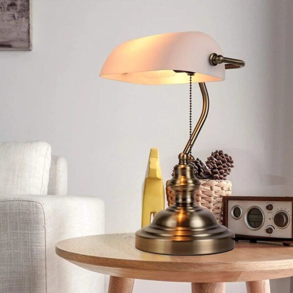 Decorative Retro-Style Banker's Table Lamp - Image 4