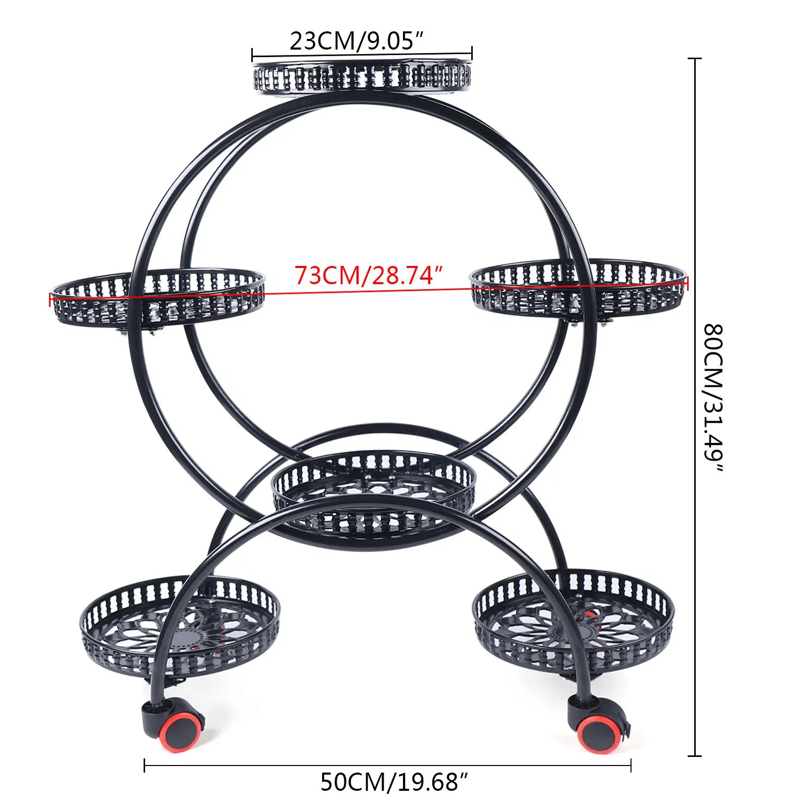 Metal Plant Stands 6 Pots Plants Flower Stand for Patio Garden Living Room Corner Balcony and Bedroom (Black/ White)