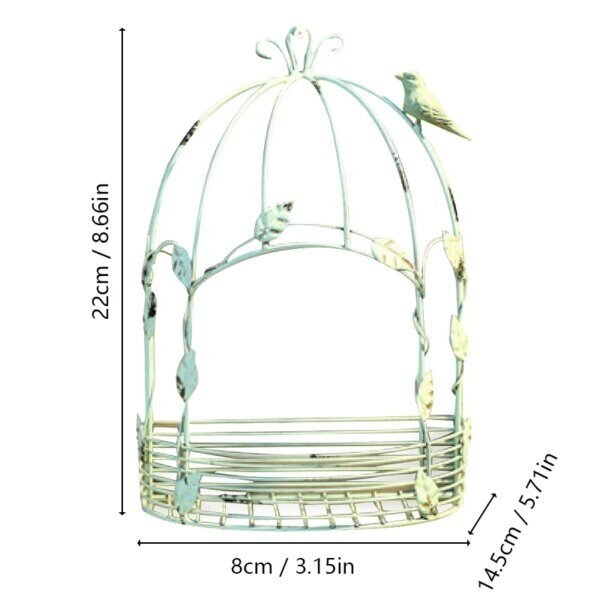 Vintage Wall Hanging Metal Bird Cage style Flower Pot Display - Image 6