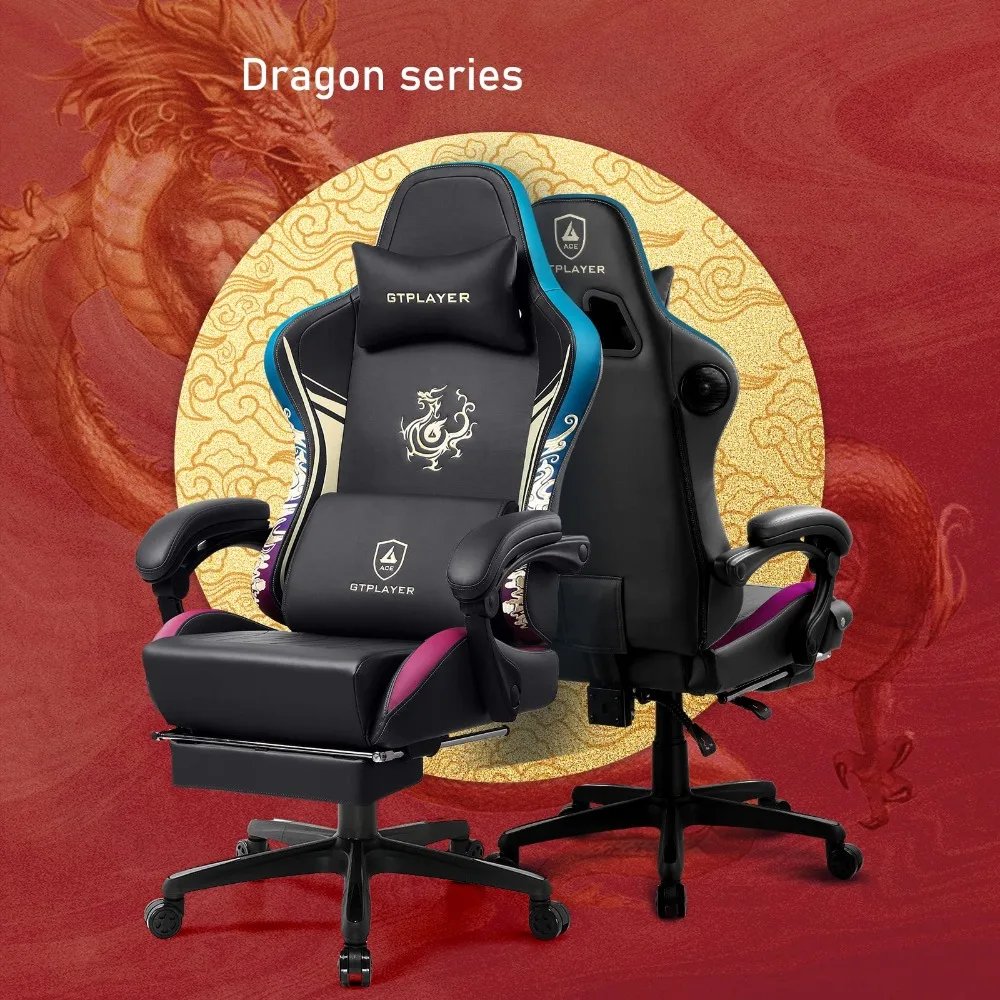 2024 New Gaming Chair with Bluetooth Speakers and Footrest