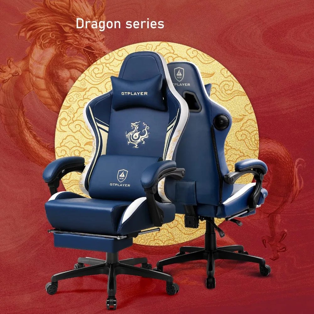 2024 New Gaming Chair with Bluetooth Speakers and Footrest