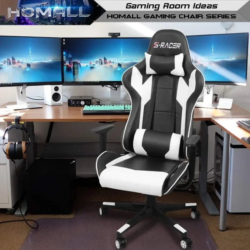 Ergonomic High Back Leather Gaming and Office Chair with Adjustable Swivel