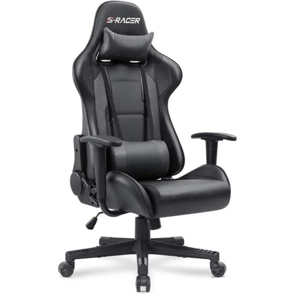 Ergonomic High Back Leather Gaming and Office Chair with Adjustable Swivel