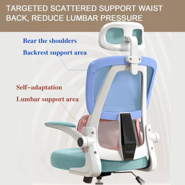 High Back Ergonomic Office Chair With Headrest, Lumbar Support and Adjustable Swivel - Image 6