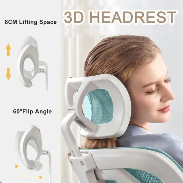 High Back Ergonomic Office Chair With Headrest, Lumbar Support and Adjustable Swivel - Image 4