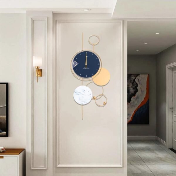 Metal Chic Non-Ticking Decorative Wall Clock with Gold Accents