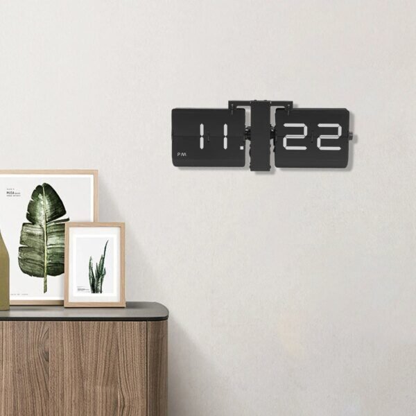 Battery Operated Wall Clock with Digital Display Screen - Image 2